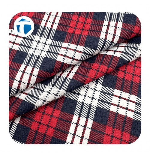 Ready Goods Flannel Men's Shirt fabric cotton Yarn Dyed Check Shirt Flannel fabric For Pajamas