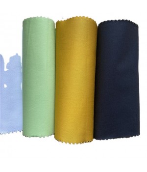 Hot selling 100% cotton fabric woven stock fabrics small rolls of cotton twill spandex fabric for clothes/plain dyed