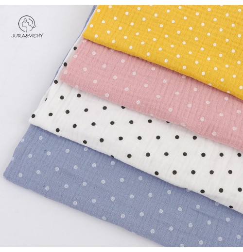 Oeko-tex certificate factory wholesale custom designs 100% cotton Double Gauze muslin crinkle Fabric for garments and swaddles