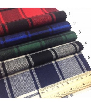 Hot Selling Cotton Stocklot of Plaid,tweed Fabric for Pants Garment. 100% Cotton Flannel Fabric Plain Dyed Woven Soft 100%cotton